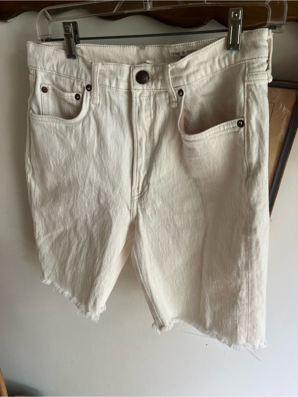 rag & bone White Denim Jean Shorts